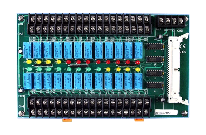 DB-24R/12/DIN 24-ch Relay Board with DIN-rail Mounting (12V)