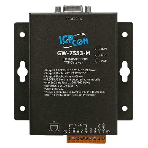 GW-7553-M PROFIBUS DP to Modbus TCP Gateway, Metal Case