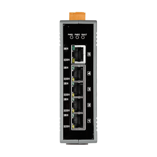 NS-205AG 5-Port Unmanaged Industrial Gigabit Ethernet Switch, +12 to +48 VDC