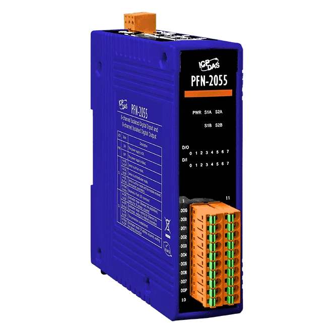 PFN-2055 PROFINET I/O Module, 8-ch Isolated DI and 8-ch DO