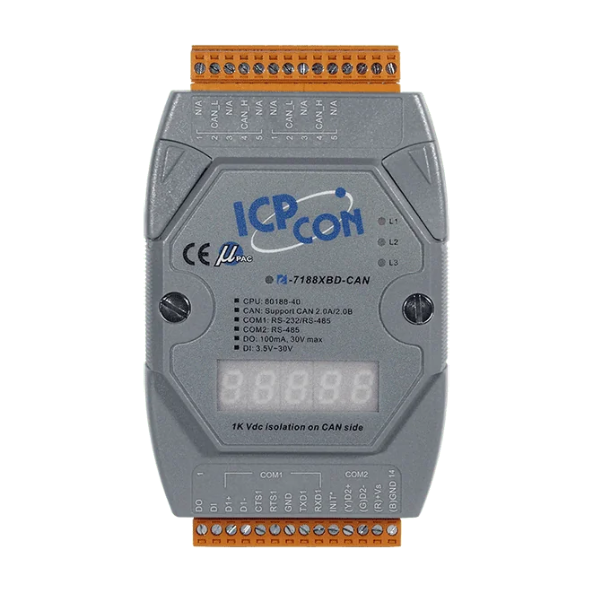 I-7188XBD-CAN-G CAN Controller PAC with Serial Ports and 1 DI/1 DO