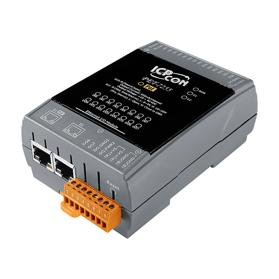 PET-7255 PoE Ethernet I/O Module with 2-Port Switch, 8-ch DI/DO