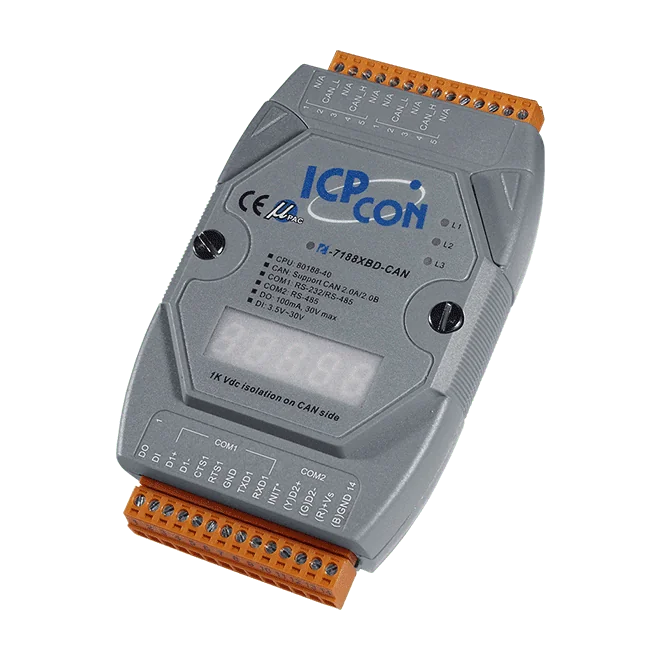 I-7188XBD-CAN-G CAN Controller PAC with Serial Ports and 1 DI/1 DO