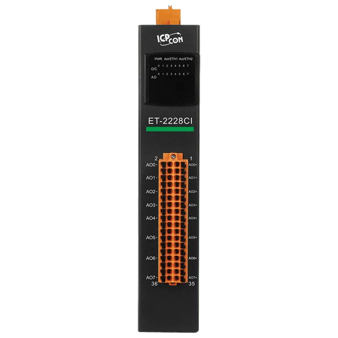 ET-2228CI Ethernet I/O Module, 8-ch Analog Output with 2-port Switch