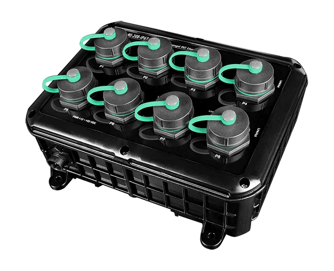 NS-208-IP67 Unmanaged IP67 Ethernet Switch, 8-Port 10/100Base-TX