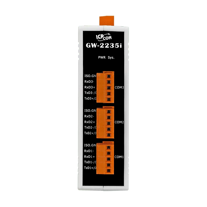GW-2235i Modbus TCP to RTU/ASCII Gateway, 3-Port Isolated RS-422/485