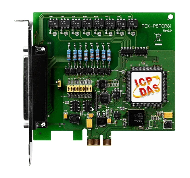 PEX-P8POR8i PCI Express Board, 8-ch Isolated DI and 8-ch PhotoMOS Relay Output