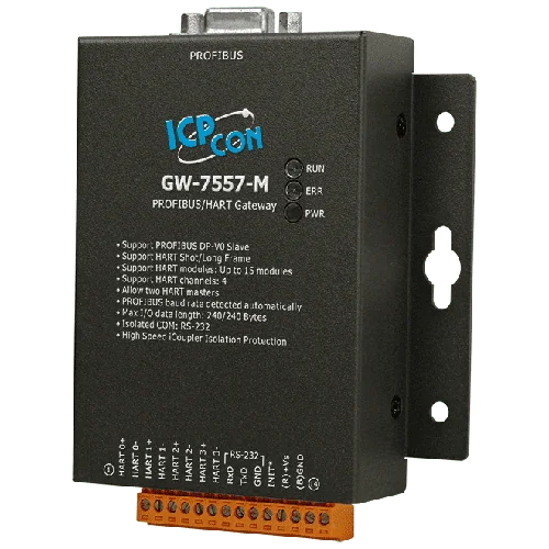GW-7557-M PROFIBUS to HART Gateway, Metal Case, DP-V0 Slave