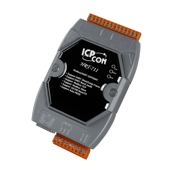 HRT-711 Modbus TCP/UDP to HART Gateway, 1 HART Port, Up to 15 Devices