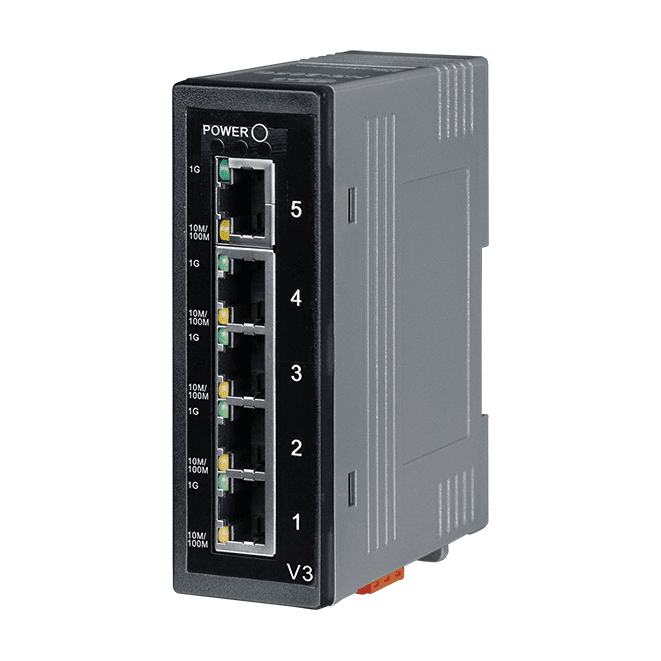 NS-205G 5-Port Unmanaged Industrial Gigabit Ethernet Switch, 10/100/1000 Base-T