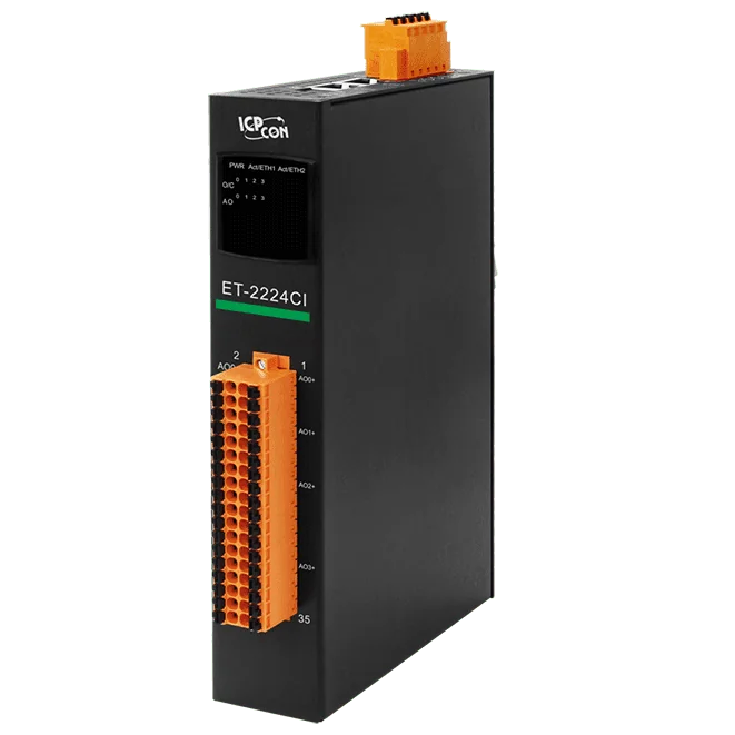 ET-2224CI Ethernet I/O Module, 4-ch Analog Output with 2-port Switch