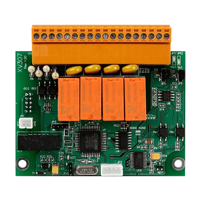 XV307 Expansion Board, 2-ch Analog Output, 4-ch Wet DI and 4-ch Power Relay