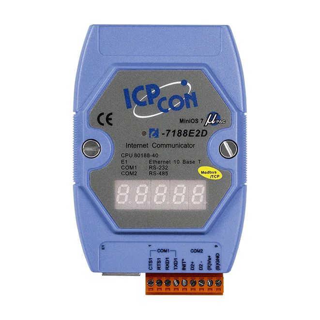 I-7188E2D-MTCP Palm-sized Modbus TCP/RTU Gateway, RS-232/RS-485 to Ethernet