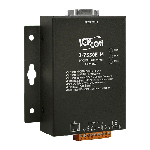 I-7550E-M PROFIBUS DP-V0 Slave to Ethernet Converter, Metal Case