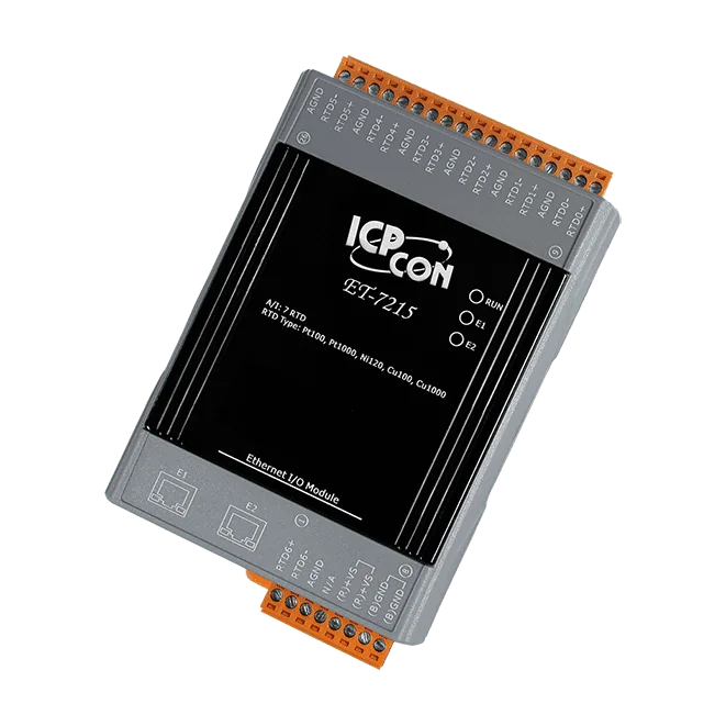 ET-7215 Ethernet I/O Module, 7-ch RTD Input with 2-port Ethernet Switch