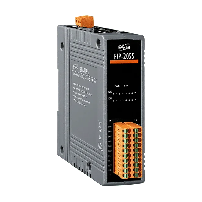 EIP-2055 EtherNet/IP Module, 8-ch Isolated DI and 8-ch DO