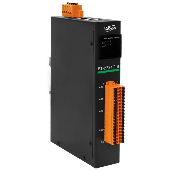 ET-2224CIS Ethernet I/O Module, 4-ch AO with 2-port Switch