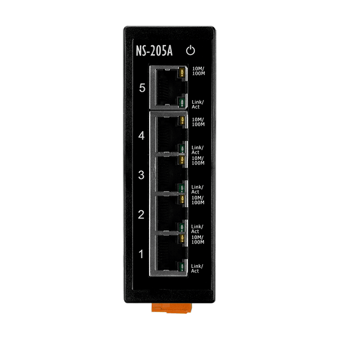 NS-205A Unmanaged 5-Port Industrial Ethernet Switch, +12 to +56 VDC