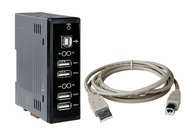USB-2560 4-Port Industrial USB 2.0 Hub with DIN-Rail Mounting
