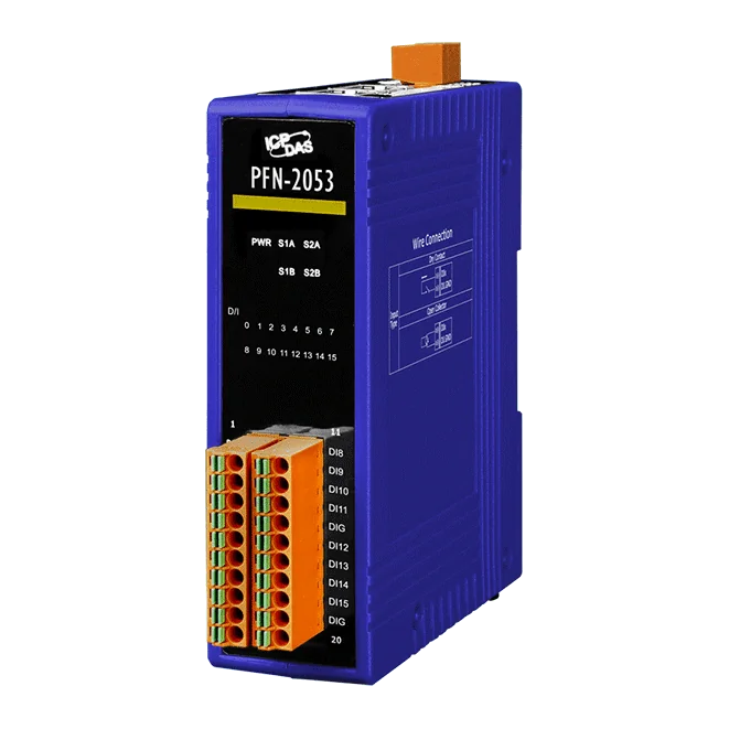 PFN-2053 PROFINET I/O Module, 16-ch Dry Contact Digital Input