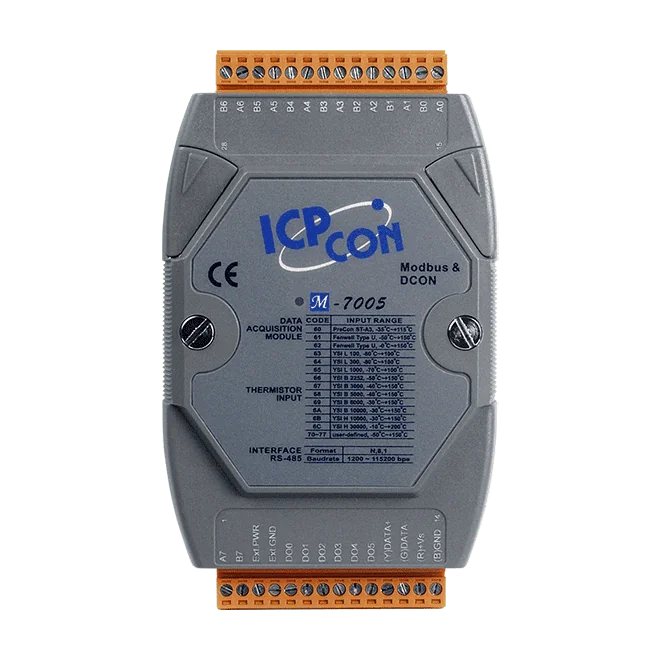 M-7005-G 8-ch Thermistor Input and 6-ch DO Module, Modbus RTU/DCON