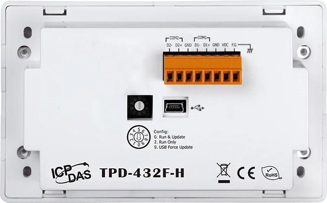 TPD-432F-H 4.3-inch Touch HMI Device with 2 x RS-485 and RTC