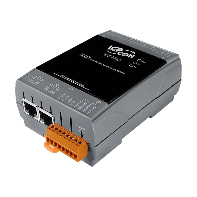 ET-7215 Ethernet I/O Module, 7-ch RTD Input with 2-port Ethernet Switch