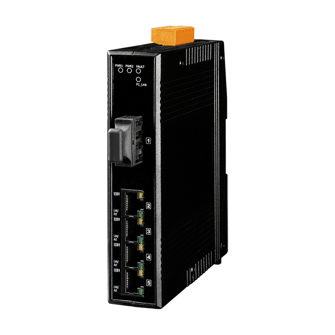 NS-205AFCS-60T Unmanaged Fiber Ethernet Switch, 4x 10/100M + 1x SC Single-Mode