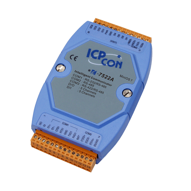 I-7522A Addressable RS-485 to RS-232/422/485 Converter with 5 DI/5 DO
