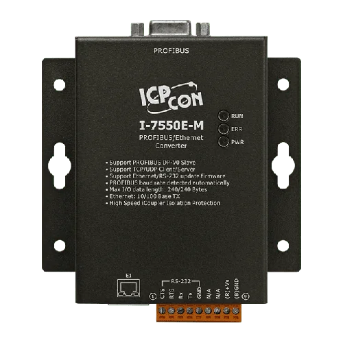 I-7550E-M PROFIBUS DP-V0 Slave to Ethernet Converter, Metal Case
