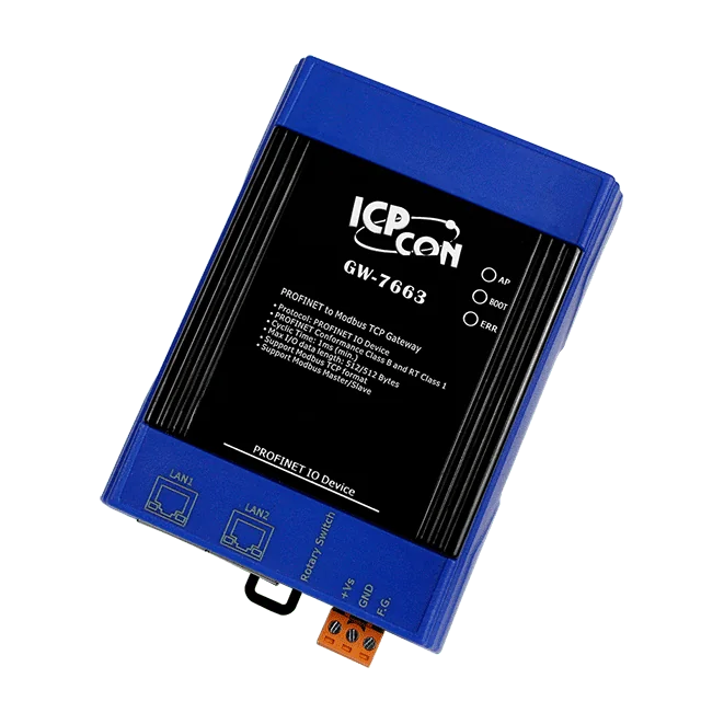 GW-7663 PROFINET IO Device to Modbus TCP Gateway