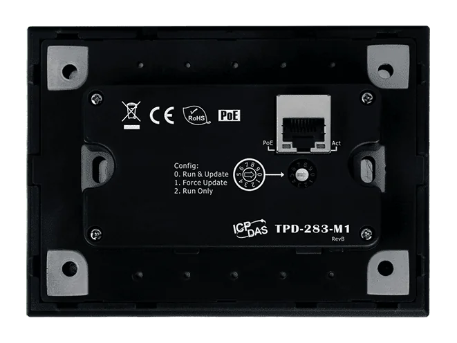 TPD-283-M1 2.8-inch Touch HMI with PoE Ethernet, Modbus TCP