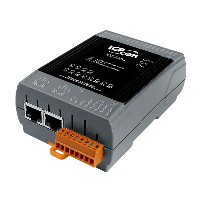 ET-7204 Ethernet I/O Module, 4-ch AI/AO/DI with 2-port Switch