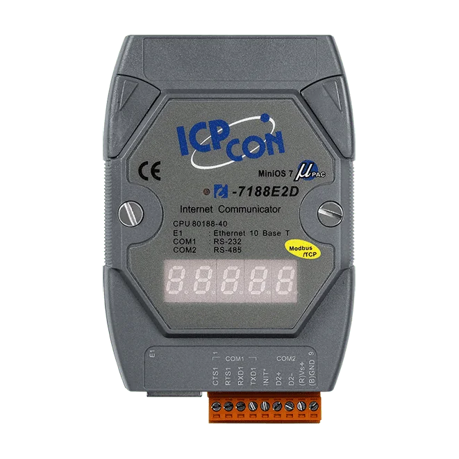 I-7188E2D-MTCP-G Palm-sized Modbus TCP to RTU Gateway, RS-232/RS-485