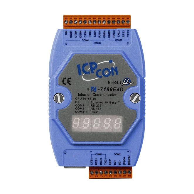 I-7188E4D Ethernet to 4-Port Serial Converter, 3x RS-232 + 1x RS-485
