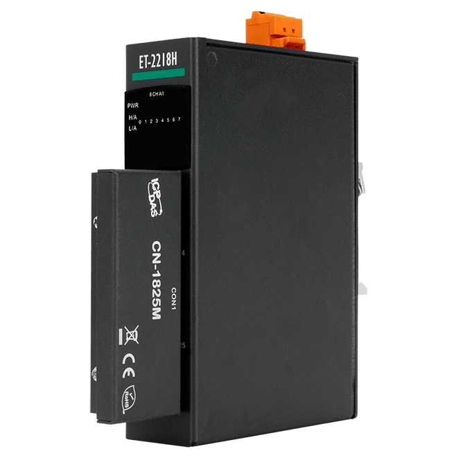 ET-2218H/S1 Ethernet I/O Module with 2-port Ethernet Switch, 8-ch High Speed Thermocouple Input, 100 S/s