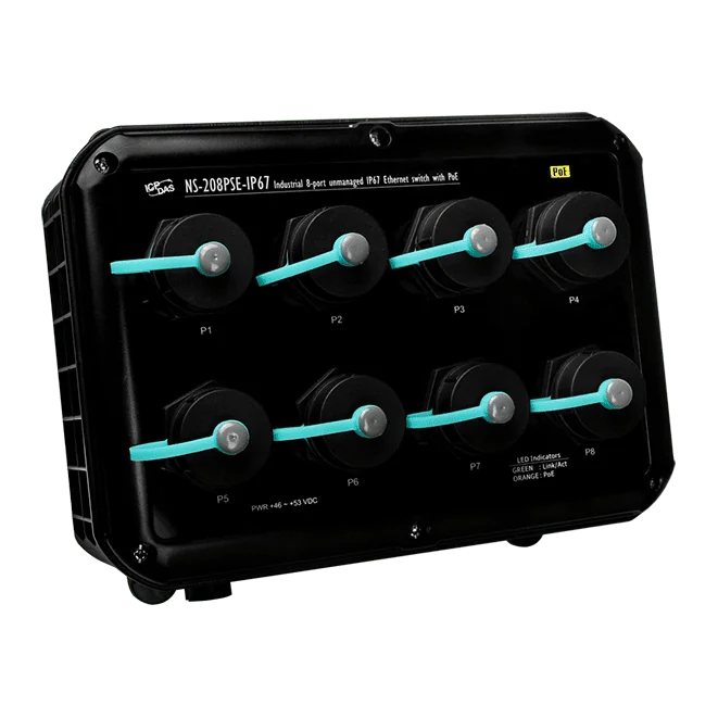 NS-208PSE-IP67 IP67 Unmanaged PoE PSE Ethernet Switch, 8 x 10/100M Ports
