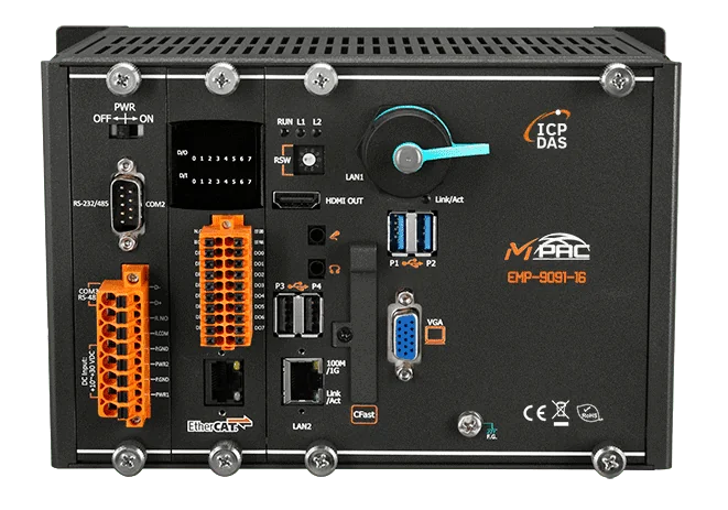 EMP-9091-16 16-Axis EtherCAT Master Motion PAC with E3950 CPU