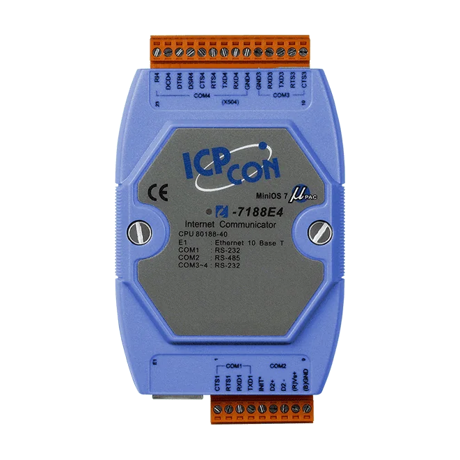 I-7188E4 Programmable Ethernet to Serial Converter, 3x RS-232 + 1x RS-485