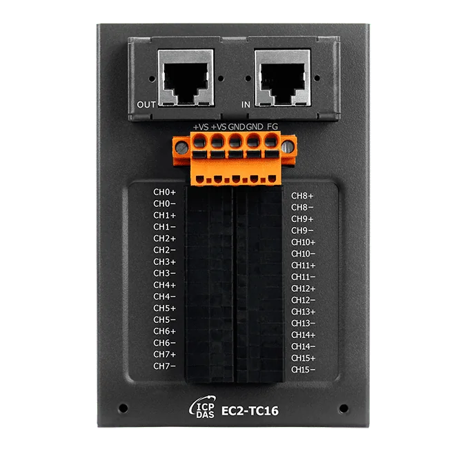 EC2-TC16 EtherCAT Slave I/O Module, 16-ch Thermocouple Input