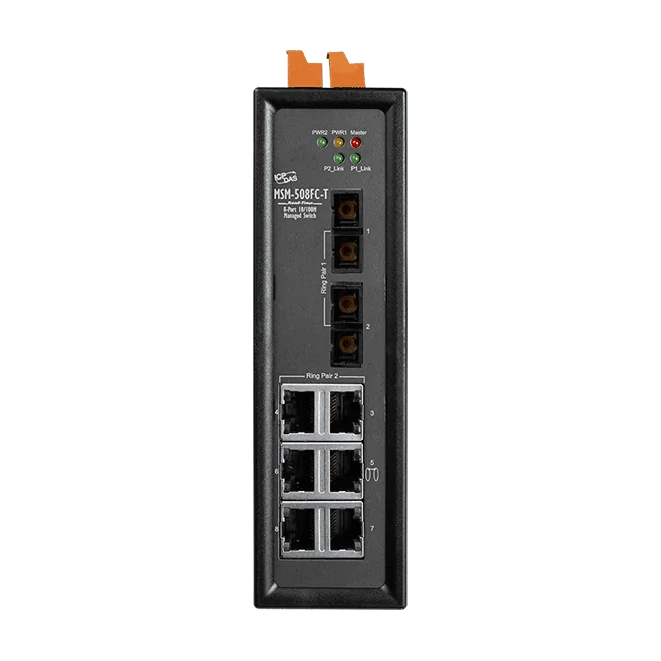 MSM-508FC-T 8-port Layer 2 Managed Ethernet Switch, 2-Fiber SC Multi-mode