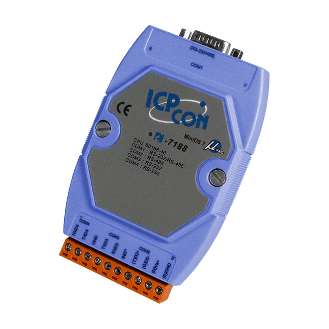 I-7188/512 Serial PAC with 80188-40 CPU, MiniOS7 and 256KB SRAM (Blue Cover)