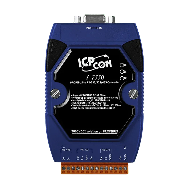I-7550-B PROFIBUS DP-V0 Slave to RS-232/422/485 Converter