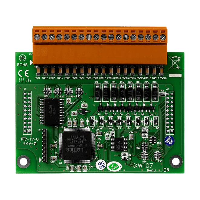 XW107 XW-board Expansion, 8-ch Dry DI and 8-ch Sink DO
