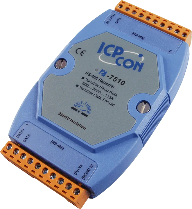 I-7510 Isolated RS-485 Repeater, 2-way 3000 VDC Isolation