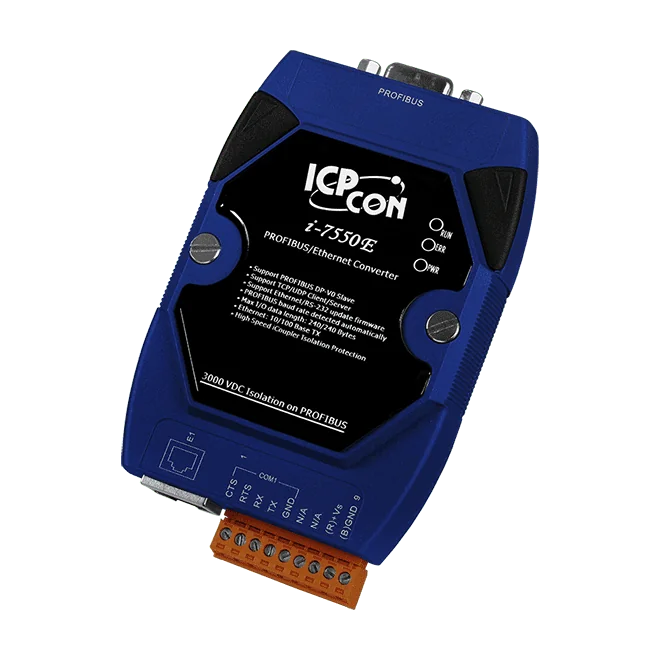 I-7550E PROFIBUS to Ethernet Converter, DP-V0 Slave, Plastic Case
