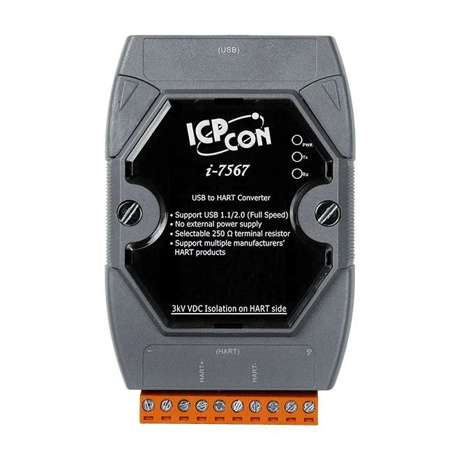 I-7567 USB to HART Converter, Master or Slave Mode, Gray Cover