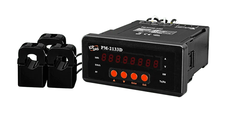 PM-2133D-240P 3-Phase Power Meter, Modbus RTU, 200 A Clip-on CT