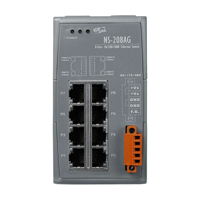 NS-208AG Unmanaged 8-Port 10/100/1000 Base-T Ethernet Switch