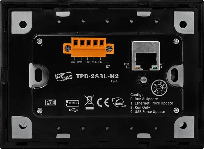 TPD-283U-M2 2.8-inch Touch HMI with PoE Ethernet and RS-485